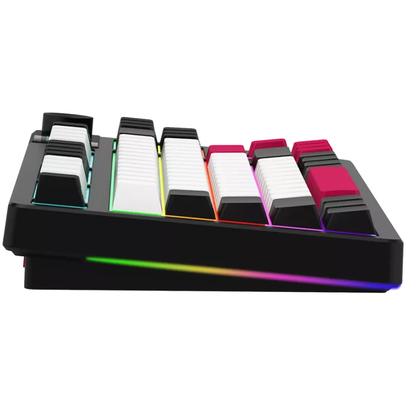 LORGAR KBP70TKLW, tastiera da gaming meccanica TKL wireless Pro, nero/rosso, layout EN
