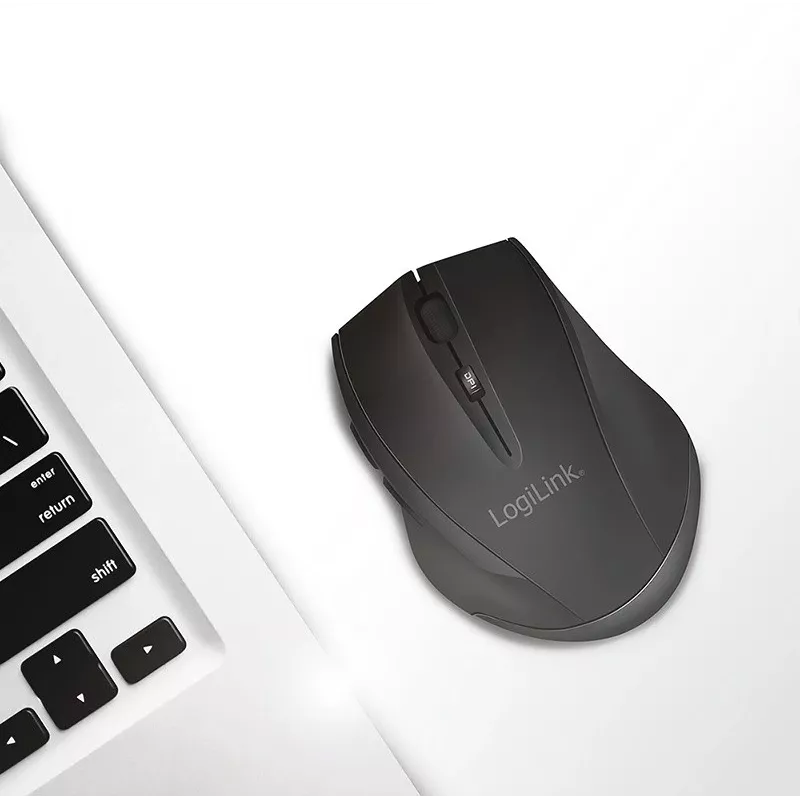 Mouse wireless Logilink BT5.0, ergonomico, nero