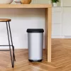 ROTHO Ribo Silver - pattumiera a pedale – 35 l