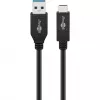 Wentronic goobay - cavo USB - USB-C (M) a USB Type A (M) - USB 3,1 Gen 2 3 A - 50 cm - rotondo - nero (41073)