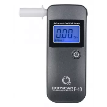Etilometro BACscan F-40, senza contatto, BAC 0–4%, precisione 1%, tempo di riscaldamento 20s, LCD, batteria AAA×2