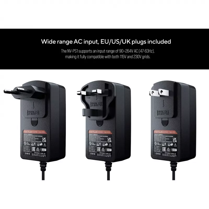 Noctua NV-PS1 alimentatore, 115/230 V AC a 12 V DC, per ventole da 12 V, nero
