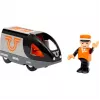 Treno passeggeri BRIO 63604700 arancione-nero, set treno giocattolo in legno, compatibile con binari BRIO