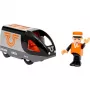 Treno passeggeri BRIO 63604700 arancione-nero, set treno giocattolo in legno, compatibile con binari BRIO