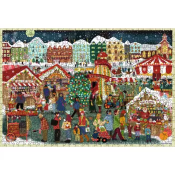 Puzzle Ravensburger Wooden Puzzle Christmas Market — 500 pezzi, puzzle in legno