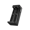 Caricabatterie per batterie Li-Ion XTAR a doppio slot per celle 18650, ingresso USB-C, 2 slot, nero, indicatori LED