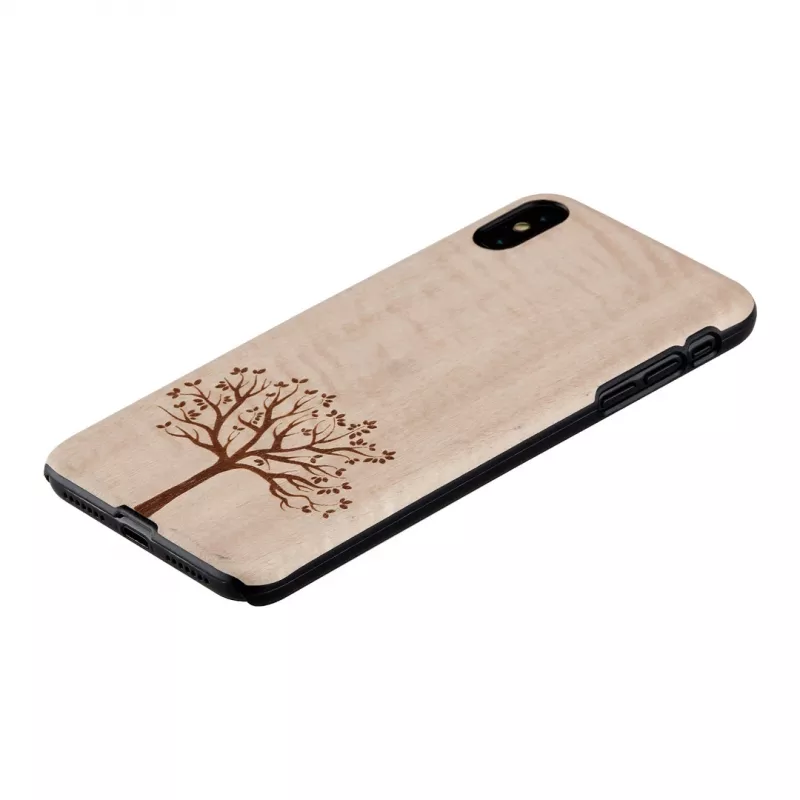 Custodia per cellulare man and wood per iPhone XS Max – legno di melo, nero