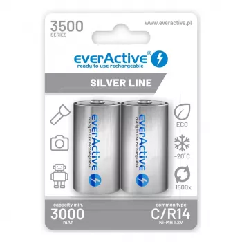Batterie ricaricabili everActive R14/C Ni-MH 3500 mAh pronte all'uso