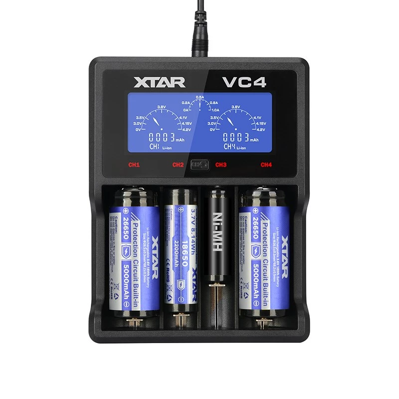 XTAR VC4 caricabatterie USB per batterie domestiche