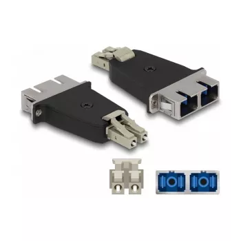 Accoppiatore ibrido in fibra ottica DeLOCK LC-Duplex maschio su SC-Duplex femmina beige