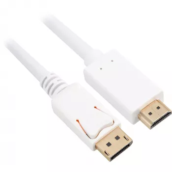 Cavo adattatore Sharkoon DisplayPort 1.2 > HDMI 4K bianco 3 metri