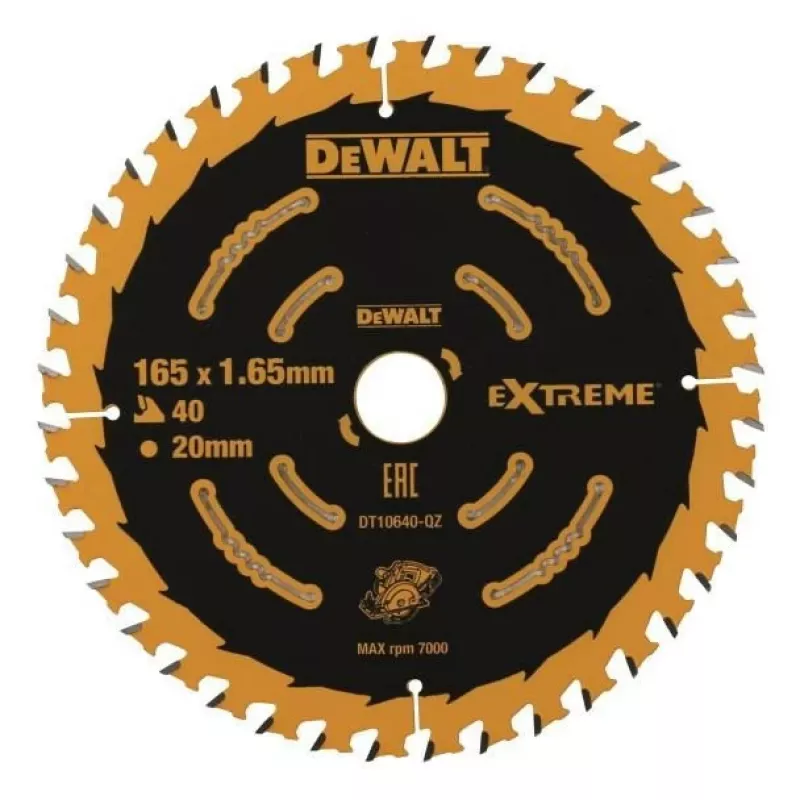 DeWALT DT10640-QZ Extreme lama per sega circolare, 165 mm, 40 denti, foro 20 mm, per legno