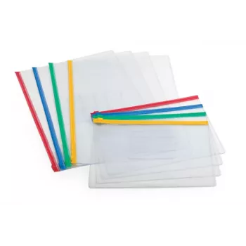 Cartella Forpus, A4, con varie chiusure zip, trasparente 0819-001