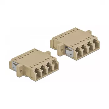 Adattatore in fibra ottica DELOCK LC femmina su LC femmina, beige, confezione da 2