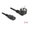 Cavo di alimentazione DELOCK 81567 CEE 7/7 (ST) 90° a IEC C13, 2 m, 3x1,00 mm