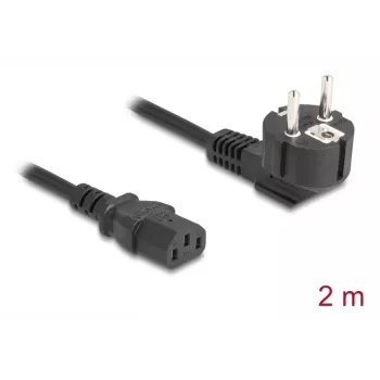 Cavo di alimentazione DELOCK 81567 CEE 7/7 (ST) 90° a IEC C13, 2 m, 3x1,00 mm