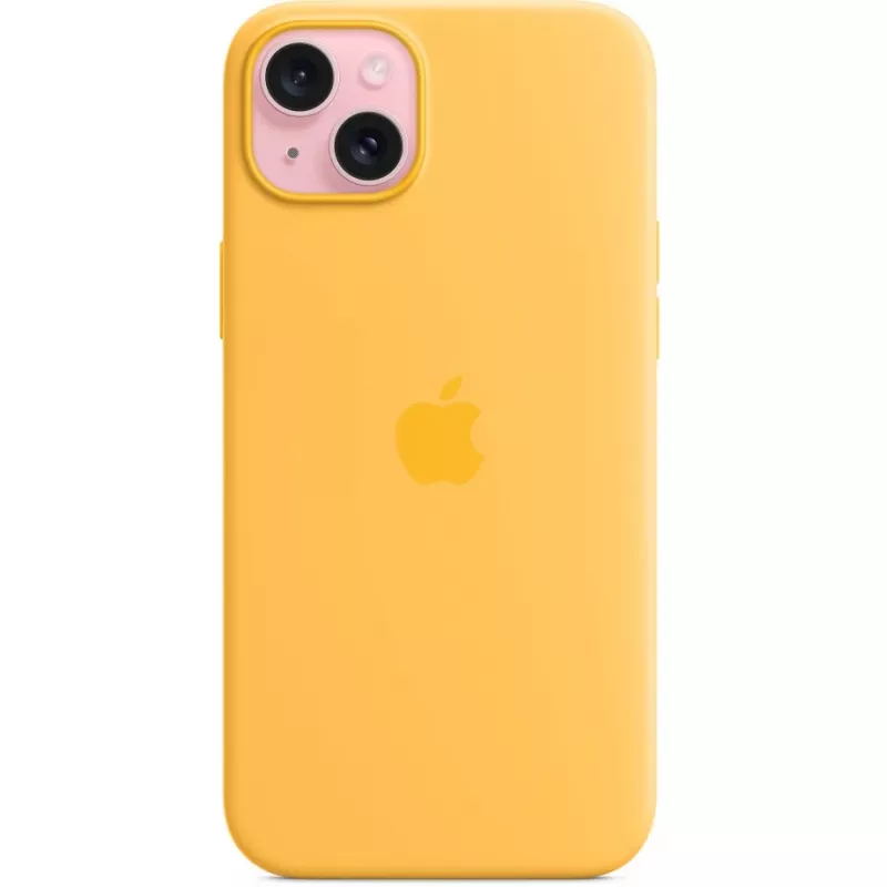 Apple iPhone 15 Plus custodia in silicone con MagSafe, Sunshine, MWNF3ZM/A