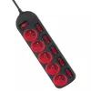 Prolunga elettrica MACLEAN MCE204 cavo 1,5 m, 5 prese AC, interno, nero/rosso