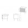 Comodino Cama ONDA 50x40x54 cm nero MDF/truciolare set da 2