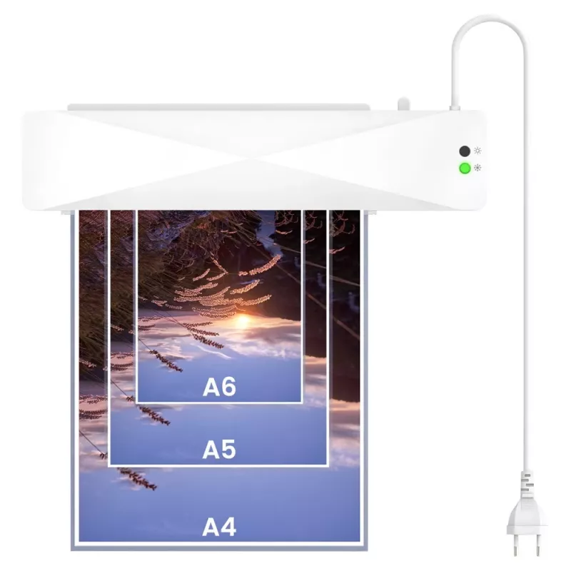 Plastificatrice a freddo/caldo SAVIO LR-01/W — larghezza max. 230 mm, 320 mm/min, 300 W, bianco