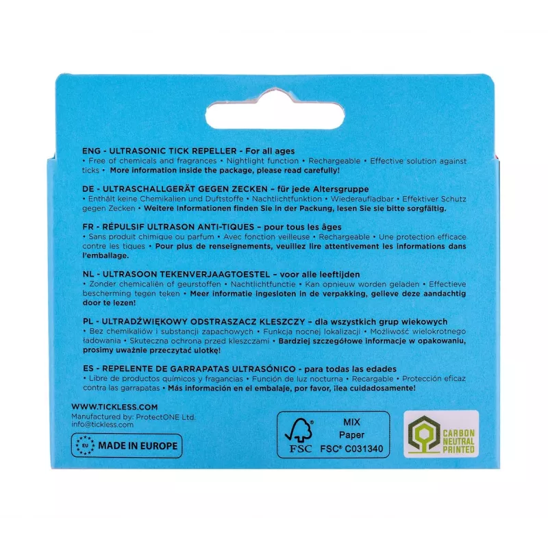 Tickless Run blu repellente per zecche per persone