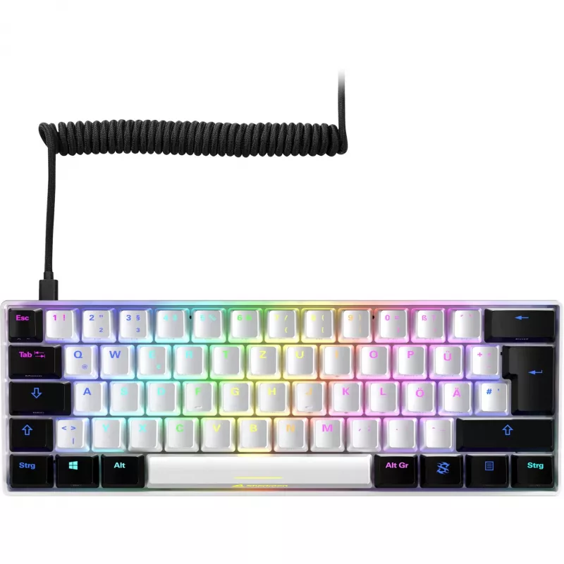 SKILLER SGK50 S4, tastiera da gaming bianca/nera, layout PT, Kailh Red