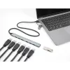 Delock 64273 hub USB sottile a 7 porte, USB Type-C o Type-A su 1x USB 5 Gbps Type-A + 6x USB 2.0 Type-A