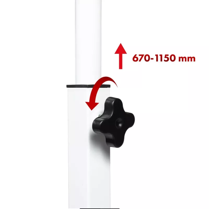 Tavolino mobile per laptop Maclean, bianco, 80x60cm, max 50kg, altezza regolabile 67-115cm, MC-124 W
