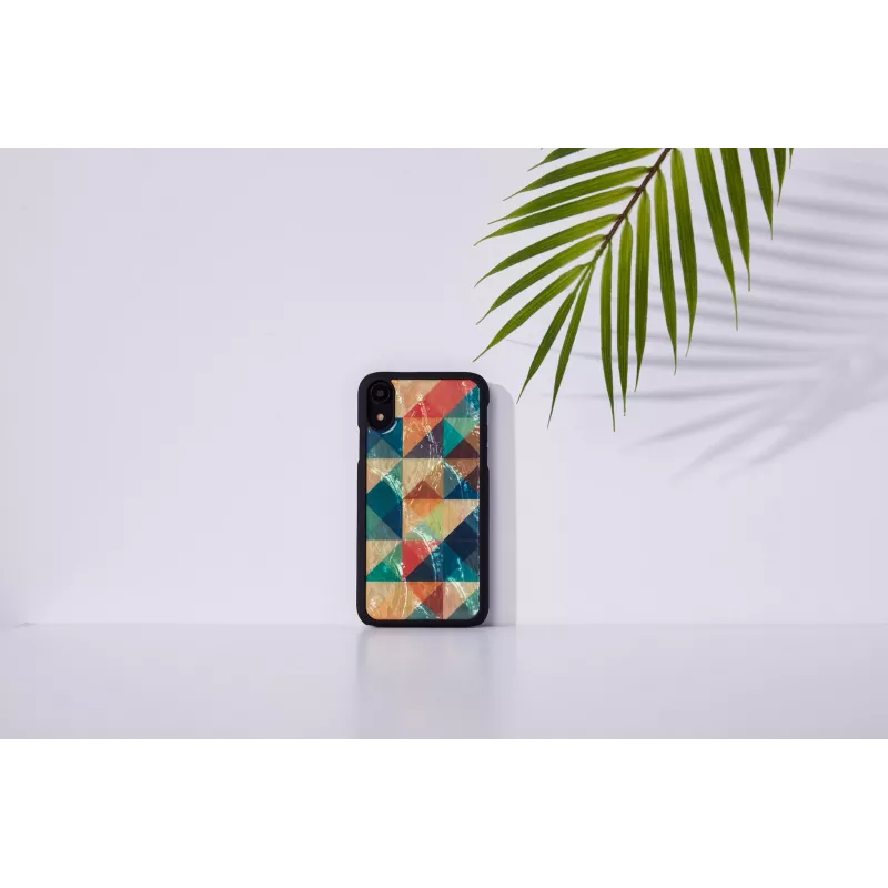 Custodia per smartphone iKins per iPhone XR — Mosaic nero custodia protettiva
