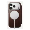 Custodia per smartphone Nomad Modern Leather Folio per iPhone 17 Pro, pelle/alluminio, 16 cm (6,3 pollici) marrone, 4 scomparti per carte