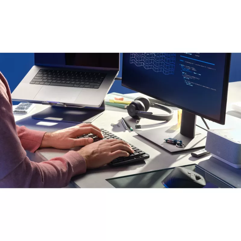Logitech MX Mechanical Mini 920-010782 tastiera wireless retroilluminata, switch a click, RF wireless + Bluetooth LE, QWERTY US International, grafite