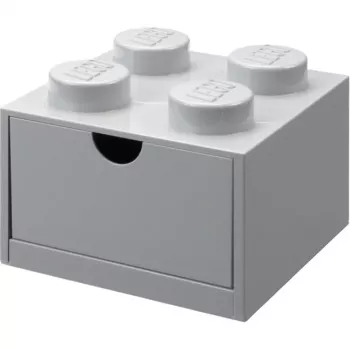 Cassetto da scrivania LEGO 4, scatola contenitore grigia, con stud