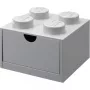 Cassetto da scrivania LEGO 4, scatola contenitore grigia, con stud