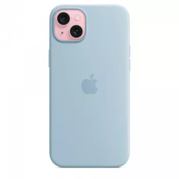 Custodia in silicone Apple iPhone 15 Plus azzurro MagSafe