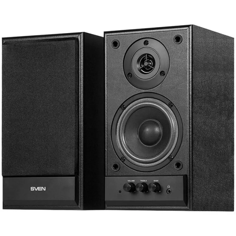 Diffusori multimediali SVEN SPS-702 (stereo, 40W, 40Hz-22Hz, pelle nera)