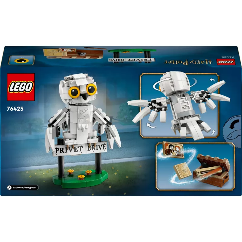 LEGO Harry Potter modello Hedwig da costruire al Ligusterweg 76425 — 337 pezzi, altezza 100 mm, età consigliata dai 7 anni