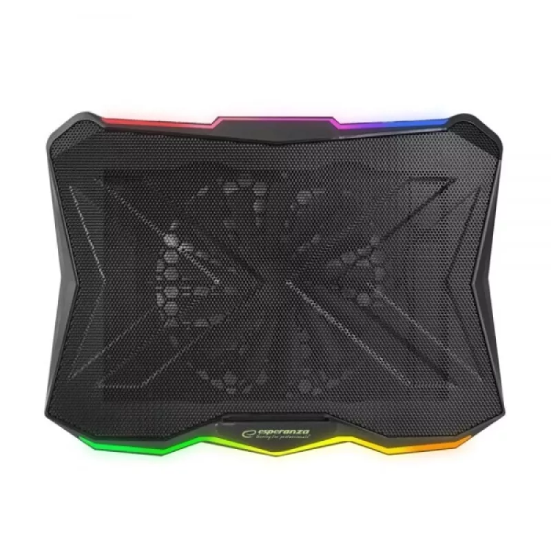 Esperanza EGC110 Xalok base di raffreddamento gaming RGB per laptop da 17" (43,2 cm), 800 giri/min, nera