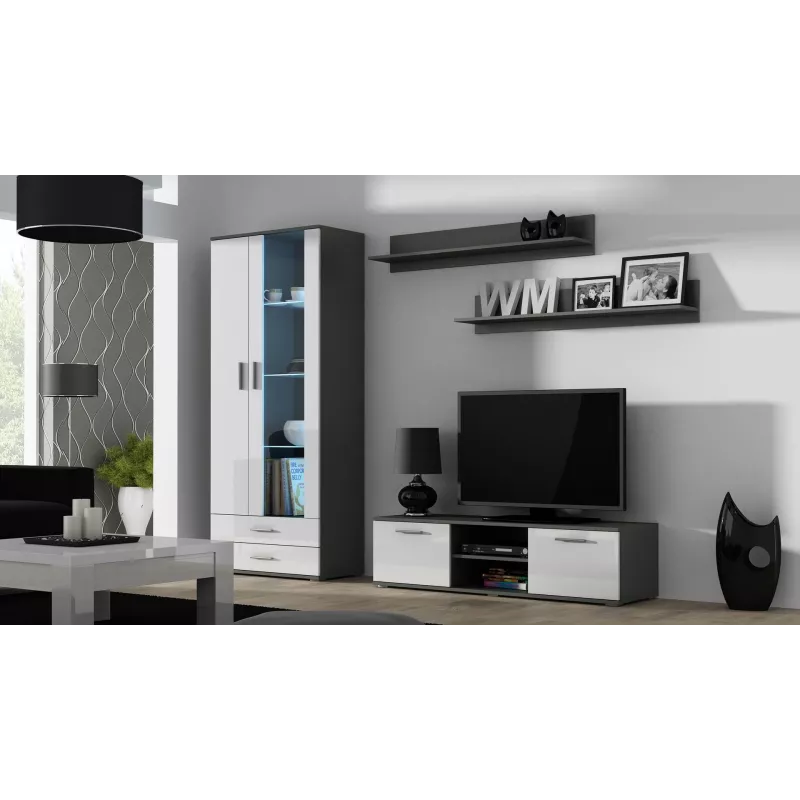 Mobile TV Cama SOHO 140 grigio/bianco lucido