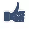NeXtime orologio da parete 3072bl Thumbs up, 40,5x41,5 cm, da parete, blu/argento