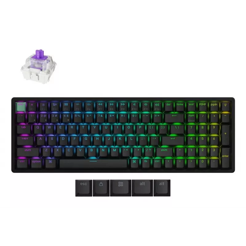 Tastiera meccanica Keychron K4 HE con switch magnetici Gateron Double-Rail Nebula, wireless, nero, layout US