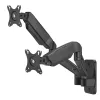 Maclean supporto a parete per due monitor, 17-32'', max 9 kg, molla meccanica, MC-988