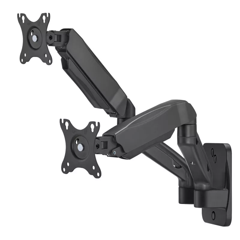 Maclean supporto a parete per due monitor, 17-32'', max 9 kg, molla meccanica, MC-988