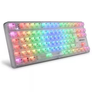 Crystal Shark, Tastiera gaming bianco, layout DE, KTT