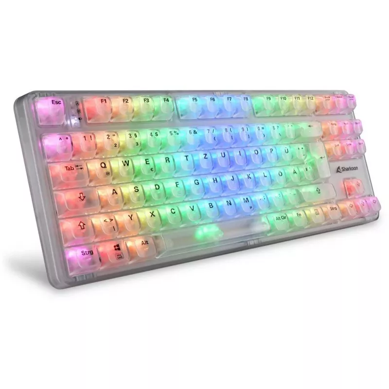 Crystal Shark, Tastiera gaming bianco, layout DE, KTT