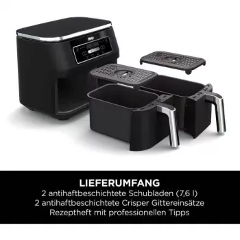 Ninja AF200EU friggitrice doppia 7,6 L stand-alone 2400 W friggitrice ad aria nera