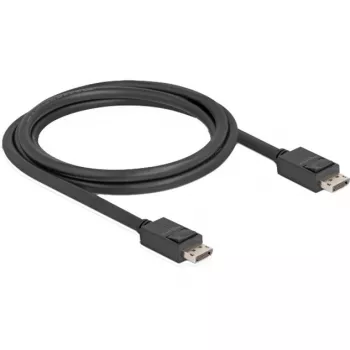 Delock - cavo DisplayPort - DisplayPort (M) con blocco a DisplayPort (M) con blocco - DisplayPort 2.1 - 1,8 m - supporta 16K 60 Hz (15.360 x 8640), fino a 80 Gbps di trasferimento dati