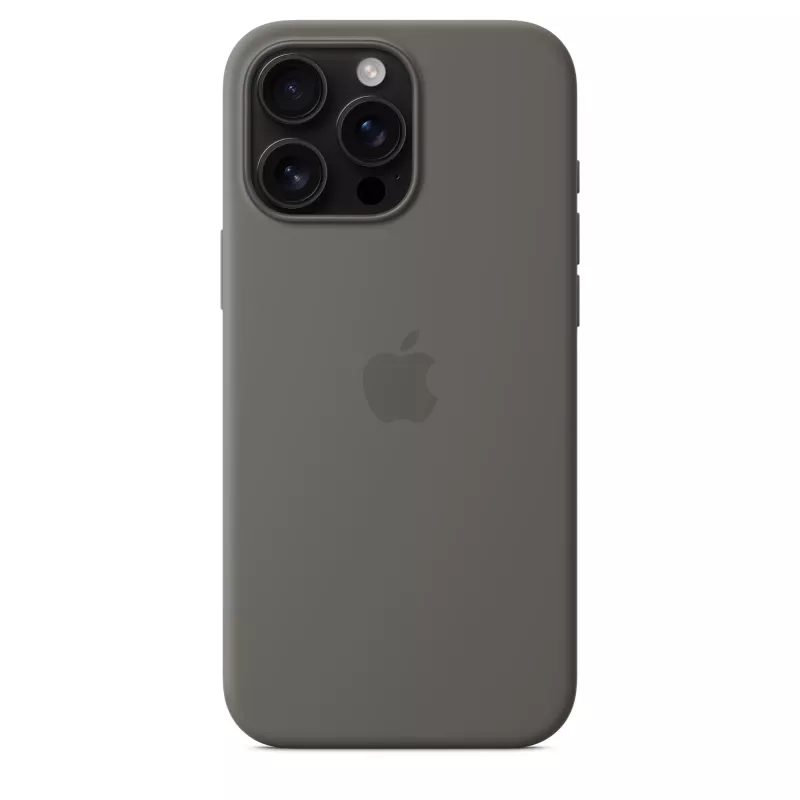 Custodia in silicone con MagSafe per iPhone 16 Pro Max - grigio pietra