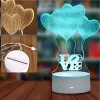 Lampada da notte Extralink HOME illusione ottica 3D quattro cuori lampada da comodino USB