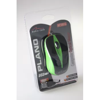 Mouse ottico con filo 800dpi nero e verde MT1091G