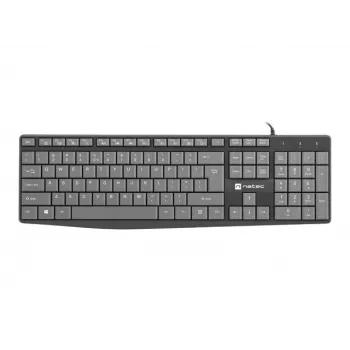 Tastiera full-size con filo NATEC NKL-1507 USB QWERTY US International grigio/nero, 105 tasti, tastierino numerico